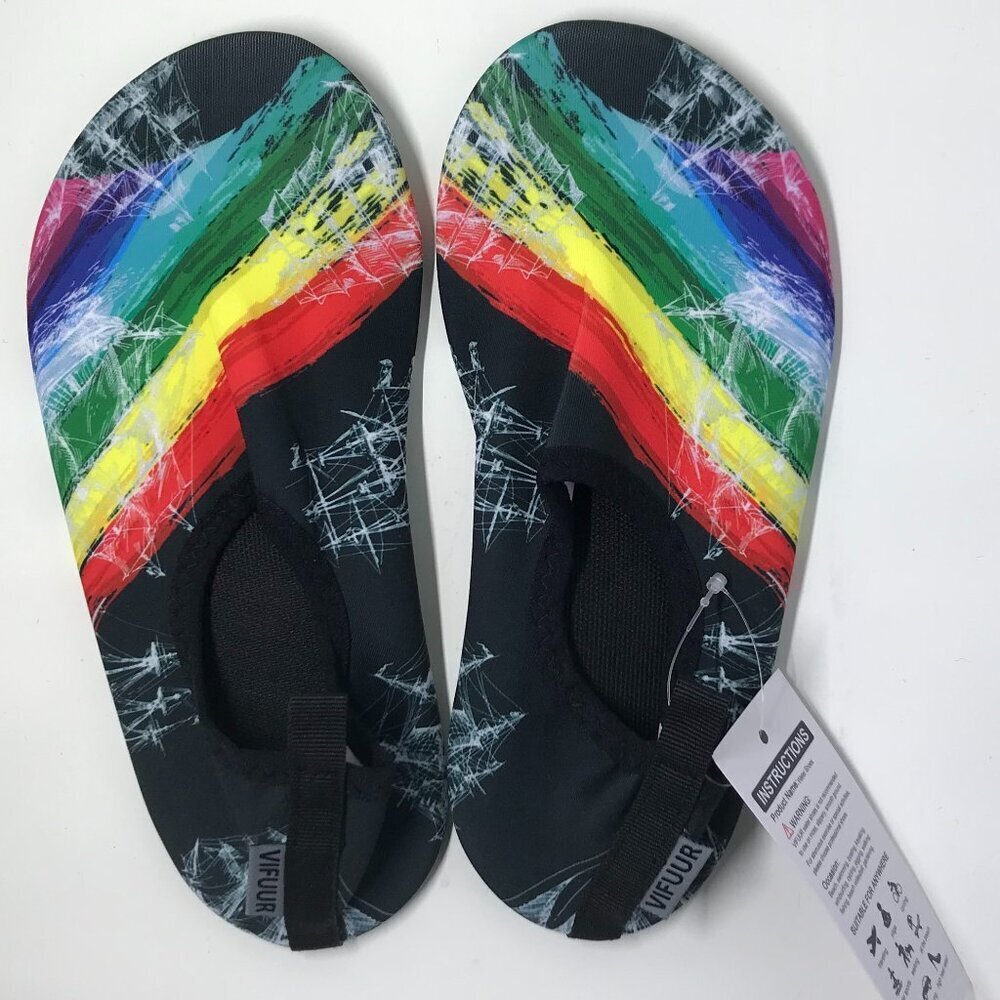 NEW in package VIFUUR water or beach shoes.  Size 34/35 (4-5W, 3-4M) rainbow